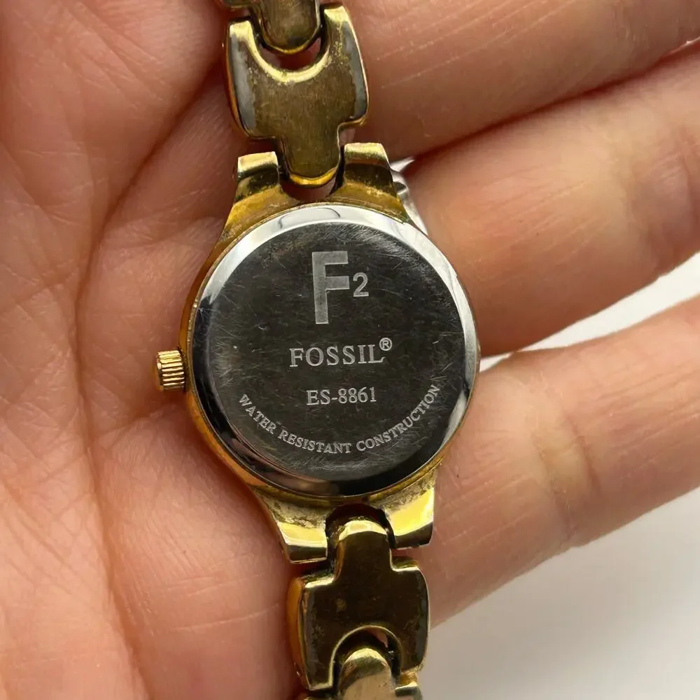 Fossil F2 Gold Silver Stainless Steel Women’s Watch, 22mm
